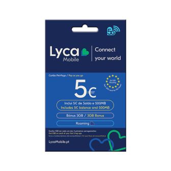 Cartao sim lyca 5€ saldo